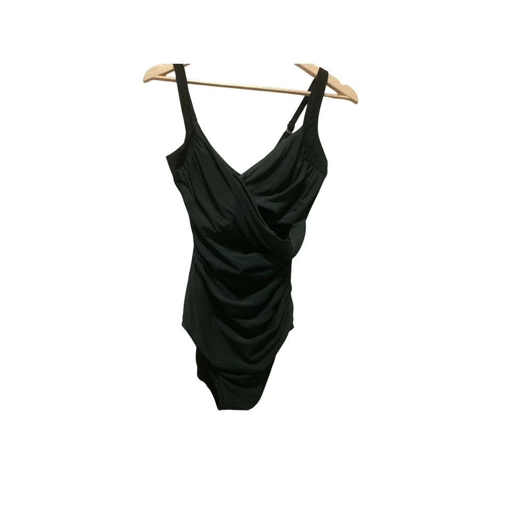 Miraclesuit x Talbots Swimsuit Womens 8 Charcoal Firm Control Underwire Bra